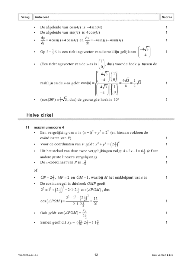 Correctievoorschrift examen VWO wiskunde B 2024, tijdvak 1. Pagina 12