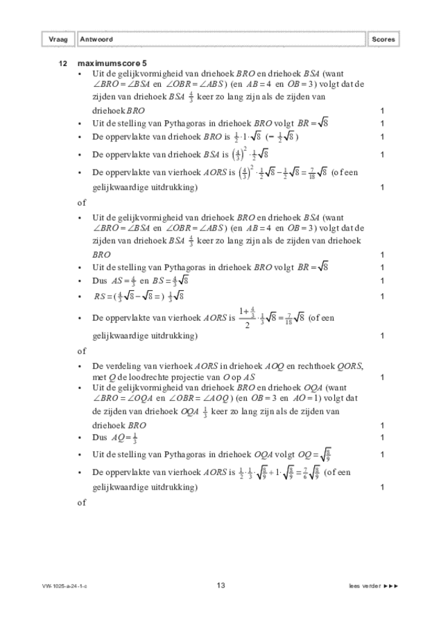 Correctievoorschrift examen VWO wiskunde B 2024, tijdvak 1. Pagina 13