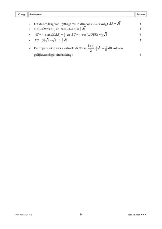 Correctievoorschrift examen VWO wiskunde B 2024, tijdvak 1. Pagina 14