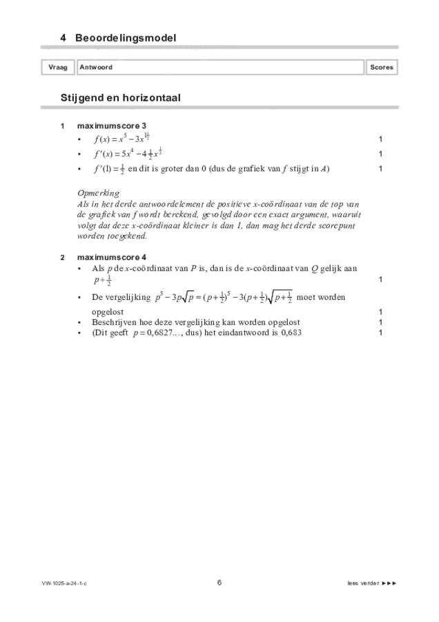 Correctievoorschrift examen VWO wiskunde B 2024, tijdvak 1. Pagina 6