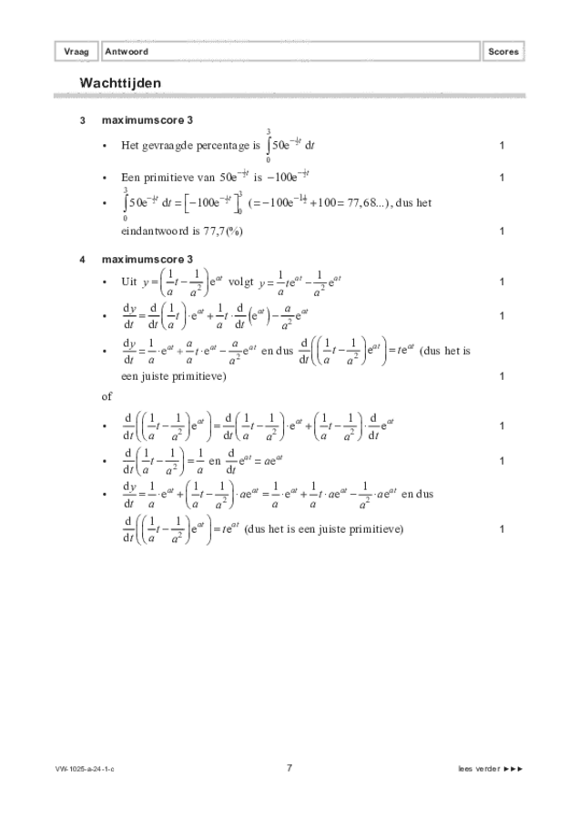 Correctievoorschrift examen VWO wiskunde B 2024, tijdvak 1. Pagina 7