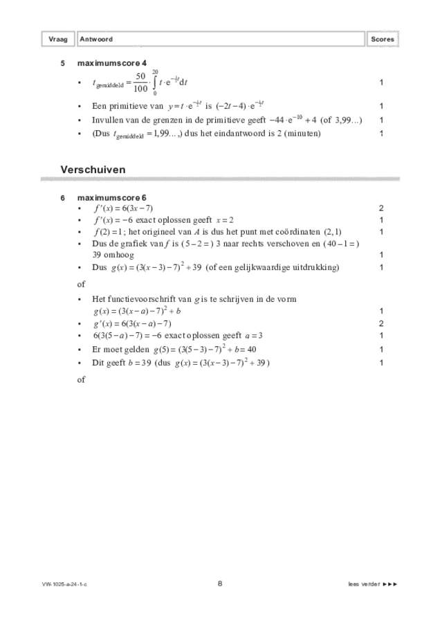 Correctievoorschrift examen VWO wiskunde B 2024, tijdvak 1. Pagina 8