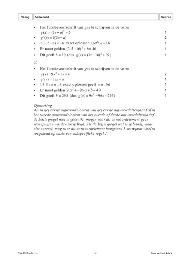 Correctievoorschrift examen VWO wiskunde B 2024, tijdvak 1. Pagina 9