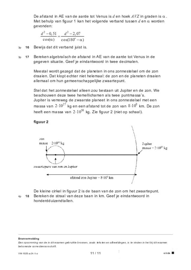 Opgaven examen VWO wiskunde B 2024, tijdvak 1. Pagina 11