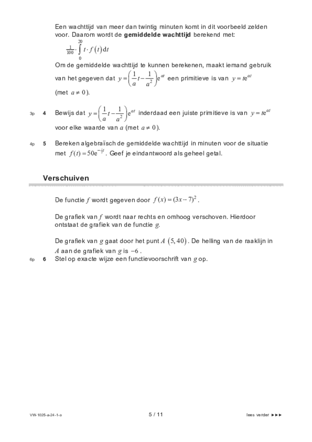 Opgaven examen VWO wiskunde B 2024, tijdvak 1. Pagina 5