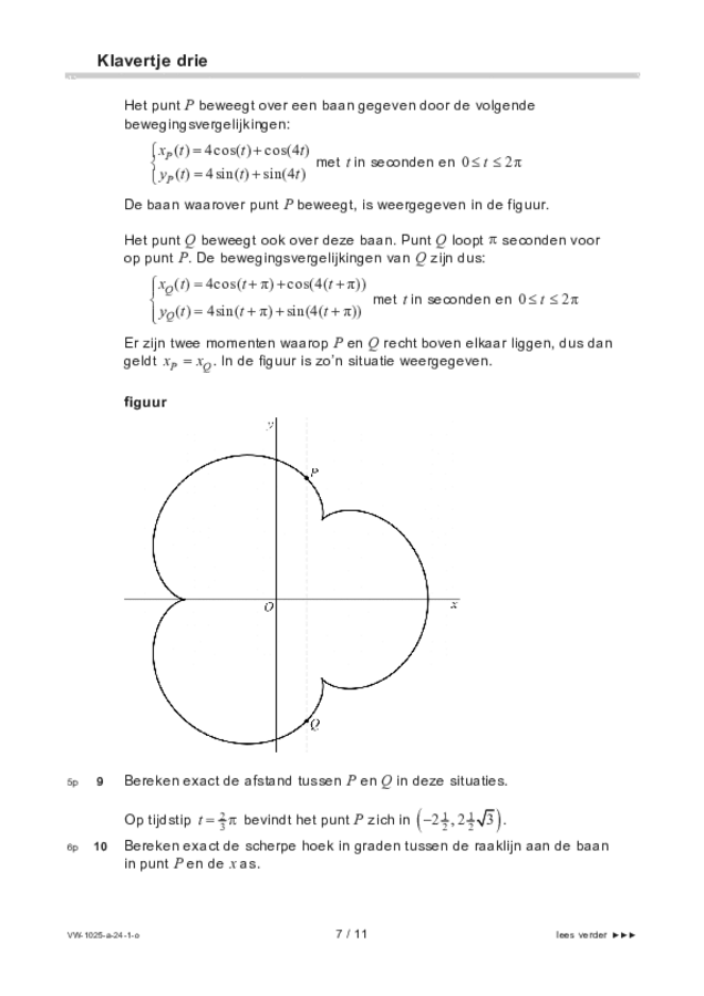 Opgaven examen VWO wiskunde B 2024, tijdvak 1. Pagina 7