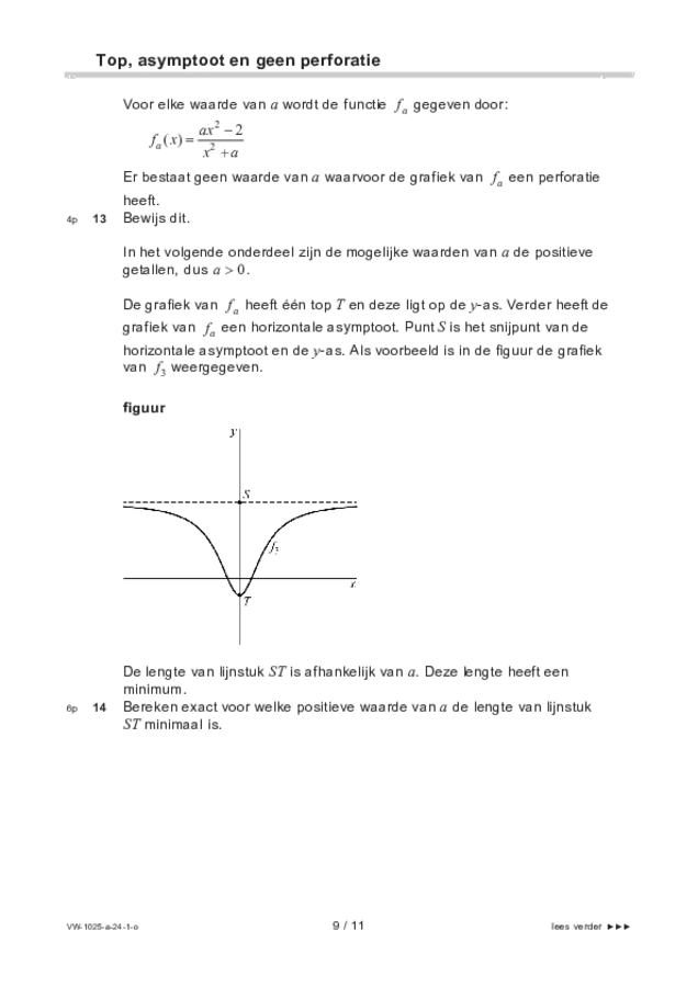 Opgaven examen VWO wiskunde B 2024, tijdvak 1. Pagina 9