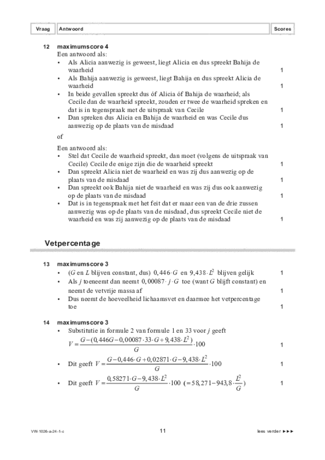 Correctievoorschrift examen VWO wiskunde C 2024, tijdvak 1. Pagina 11