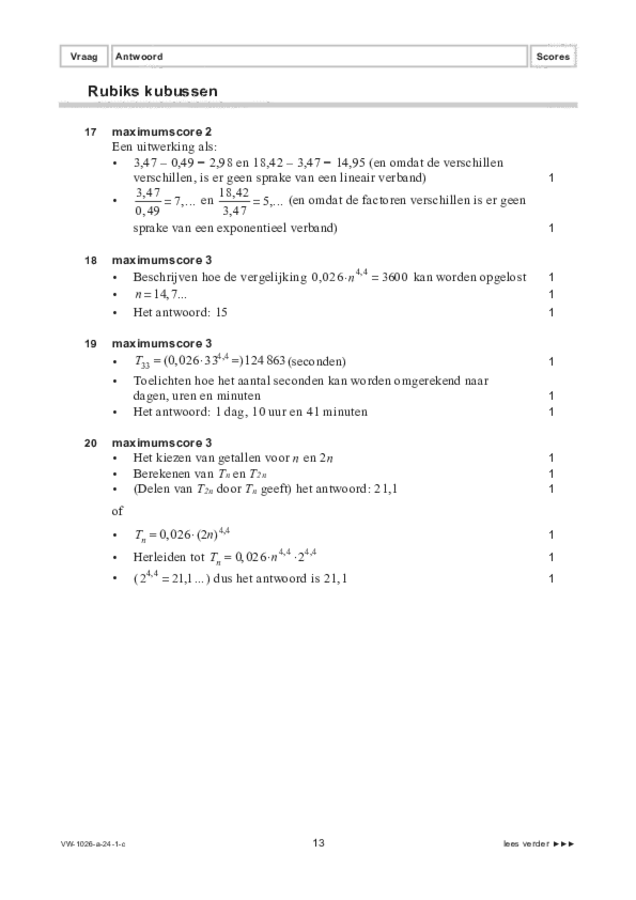 Correctievoorschrift examen VWO wiskunde C 2024, tijdvak 1. Pagina 13