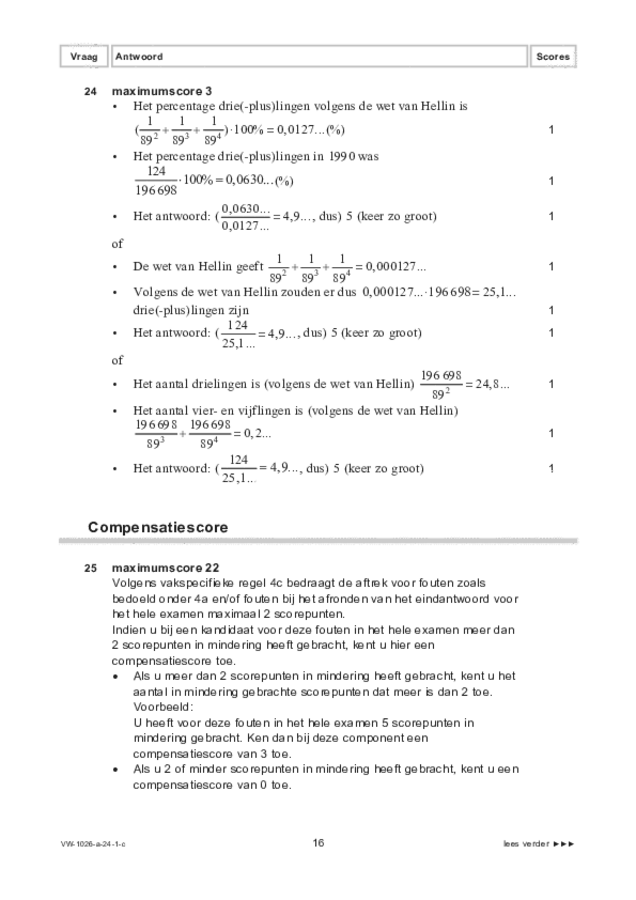 Correctievoorschrift examen VWO wiskunde C 2024, tijdvak 1. Pagina 16