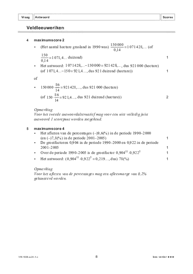 Correctievoorschrift examen VWO wiskunde C 2024, tijdvak 1. Pagina 8