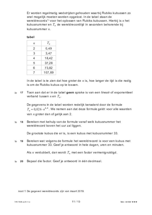 Opgaven examen VWO wiskunde C 2024, tijdvak 1. Pagina 11