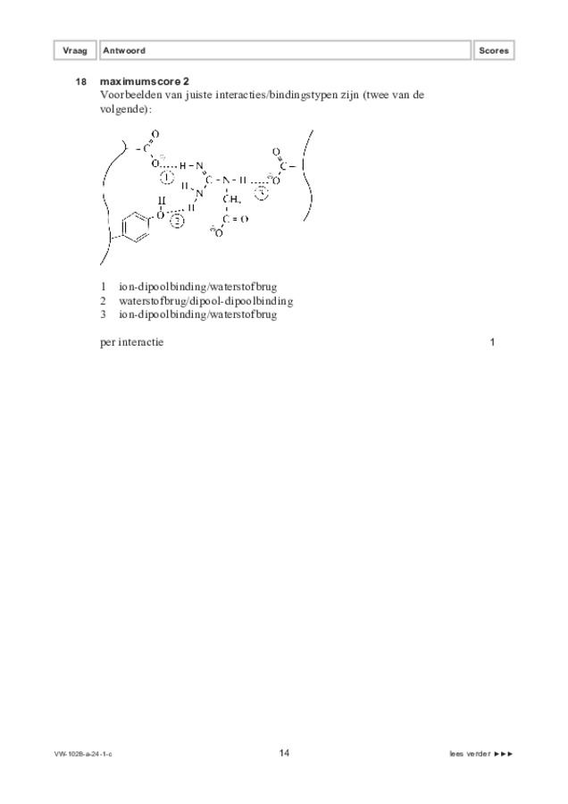 Correctievoorschrift examen VWO scheikunde 2024, tijdvak 1. Pagina 14