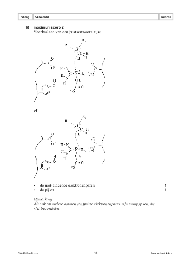 Correctievoorschrift examen VWO scheikunde 2024, tijdvak 1. Pagina 15