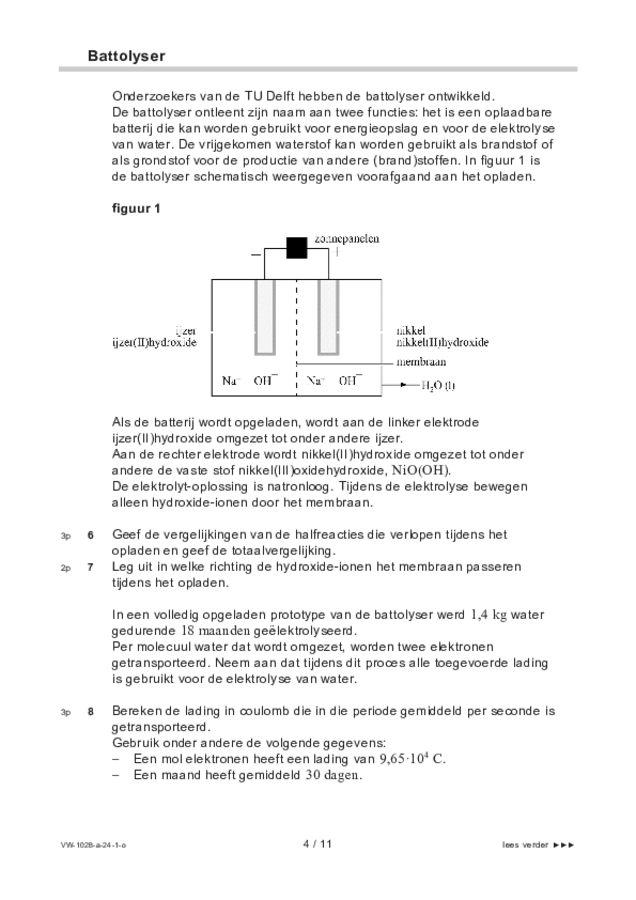 Opgaven examen VWO scheikunde 2024, tijdvak 1. Pagina 4