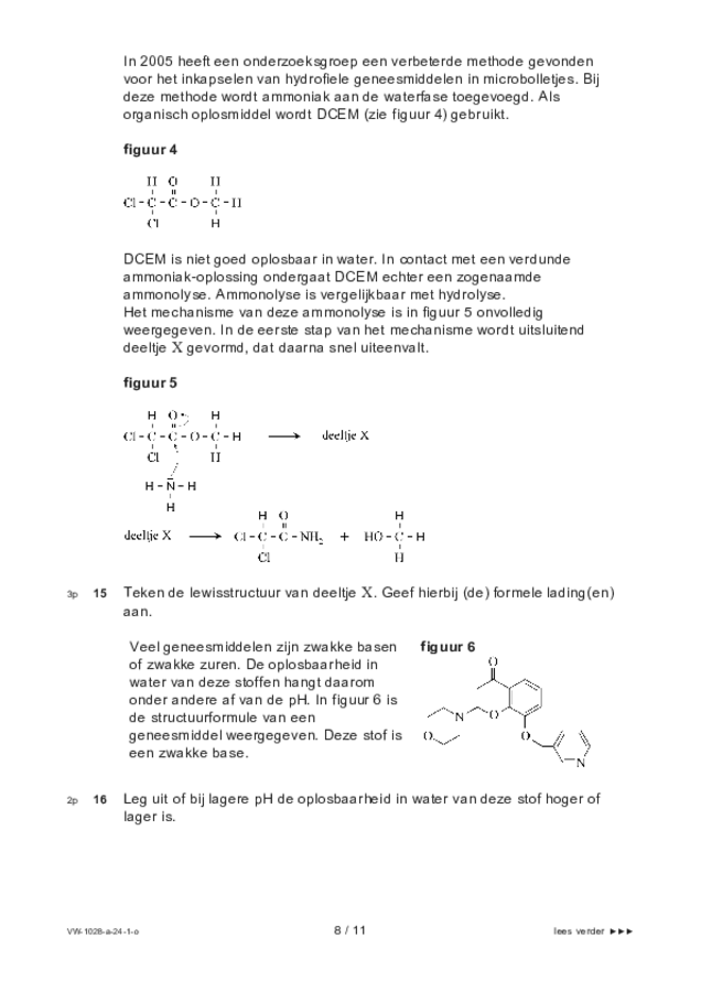 Opgaven examen VWO scheikunde 2024, tijdvak 1. Pagina 8