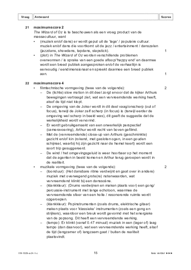 Correctievoorschrift examen VWO kunst (algemeen) 2024, tijdvak 1. Pagina 15