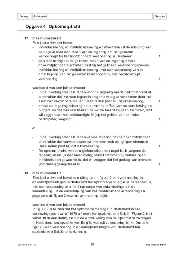 Correctievoorschrift examen VWO maatschappijwetenschappen 2024, tijdvak 1. Pagina 15