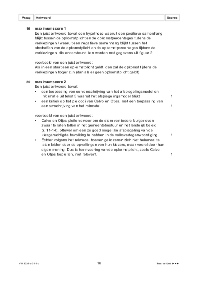 Correctievoorschrift examen VWO maatschappijwetenschappen 2024, tijdvak 1. Pagina 16