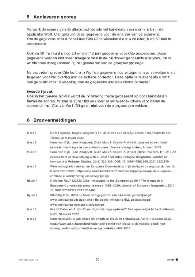 Correctievoorschrift examen VWO maatschappijwetenschappen 2024, tijdvak 1. Pagina 20