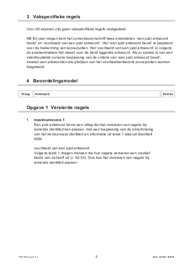 Correctievoorschrift examen VWO maatschappijwetenschappen 2024, tijdvak 1. Pagina 5