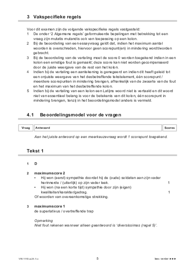 Correctievoorschrift examen VWO Latijn 2024, tijdvak 1. Pagina 5