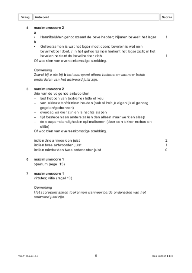 Correctievoorschrift examen VWO Latijn 2024, tijdvak 1. Pagina 6