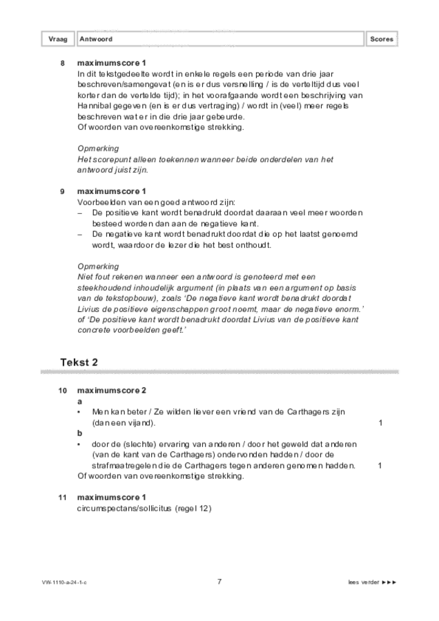 Correctievoorschrift examen VWO Latijn 2024, tijdvak 1. Pagina 7