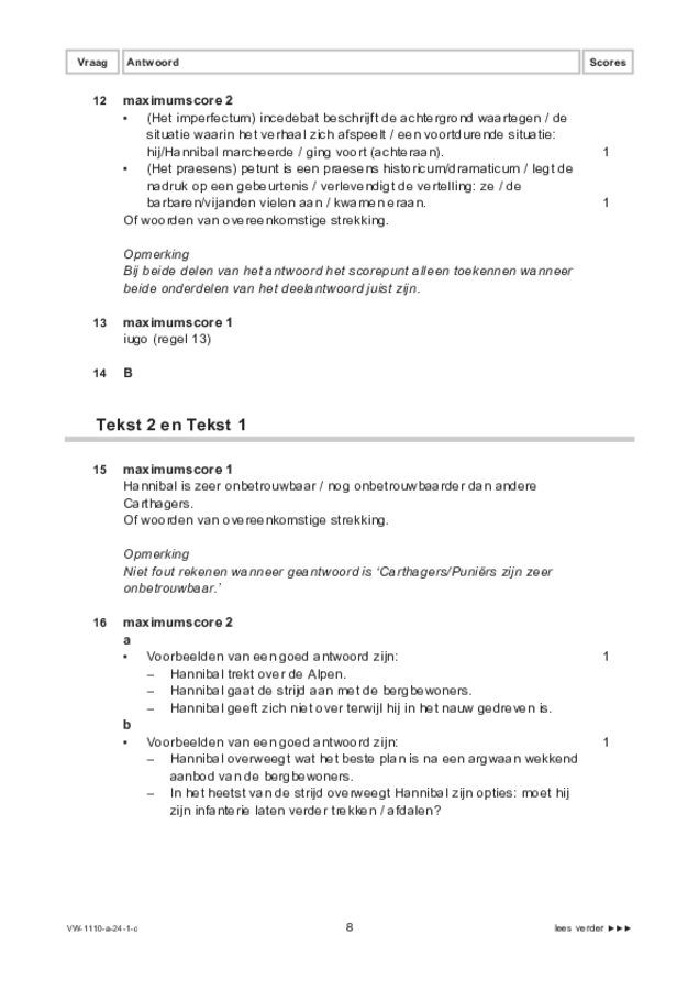 Correctievoorschrift examen VWO Latijn 2024, tijdvak 1. Pagina 8