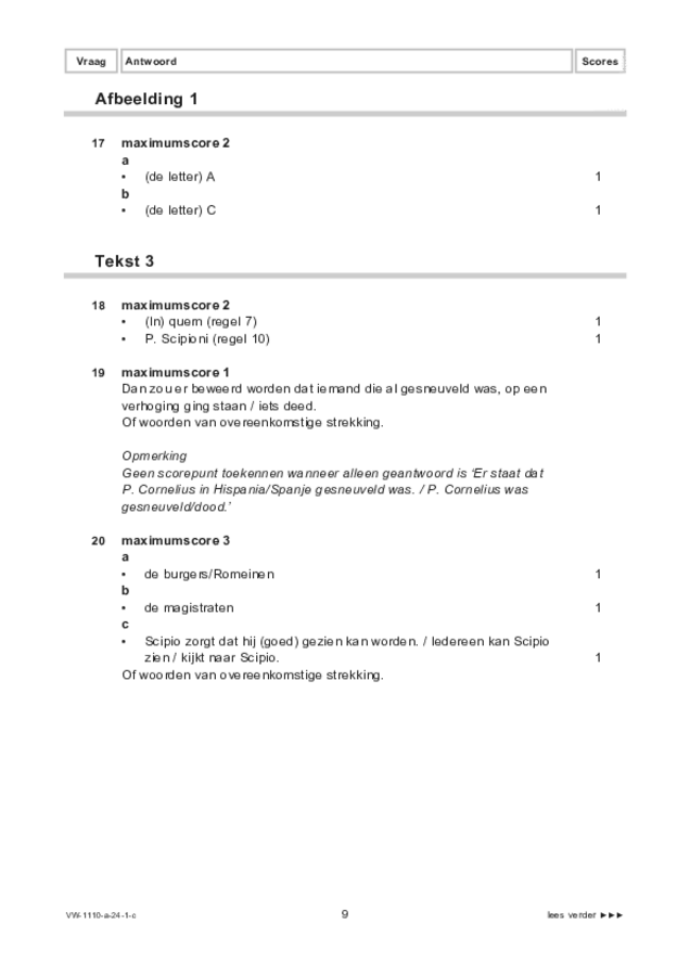 Correctievoorschrift examen VWO Latijn 2024, tijdvak 1. Pagina 9