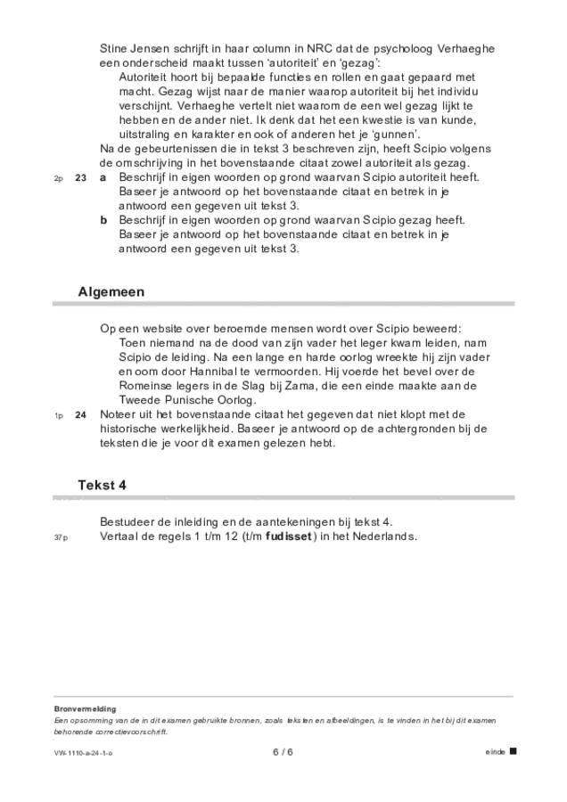 Opgaven examen VWO Latijn 2024, tijdvak 1. Pagina 6