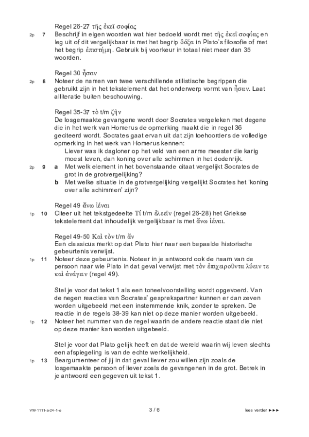 Opgaven examen VWO Grieks 2024, tijdvak 1. Pagina 3