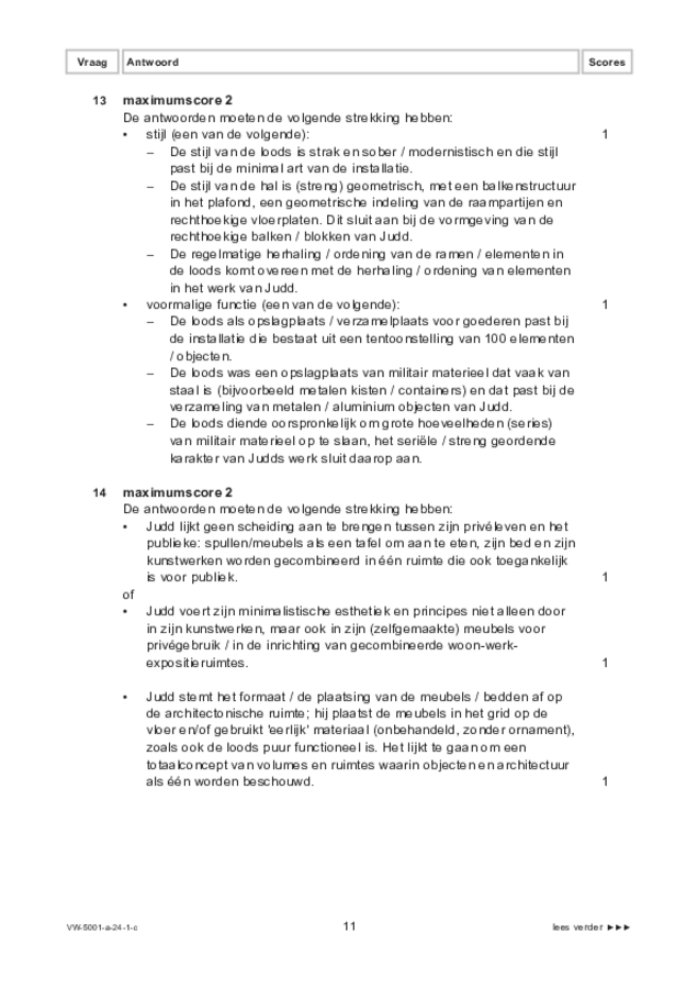 Correctievoorschrift examen VWO tekenen, handenarbeid en textiele werkvormen 2024, tijdvak 1. Pagina 11