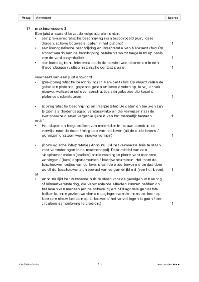 Correctievoorschrift examen VWO tekenen, handenarbeid en textiele werkvormen 2024, tijdvak 1. Pagina 13