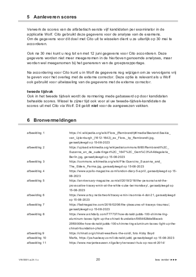 Correctievoorschrift examen VWO tekenen, handenarbeid en textiele werkvormen 2024, tijdvak 1. Pagina 20