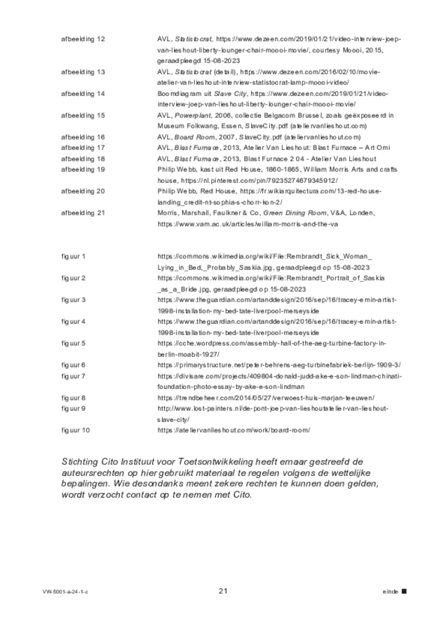 Correctievoorschrift examen VWO tekenen, handenarbeid en textiele werkvormen 2024, tijdvak 1. Pagina 21