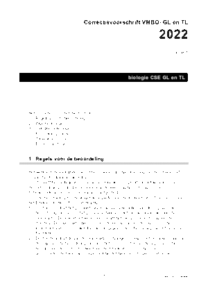 Antwoorden examen VMBO GLTL biologie 2022, tijdvak 1