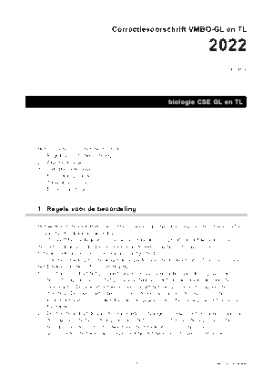 Antwoorden examen VMBO GLTL biologie 2022, tijdvak 2