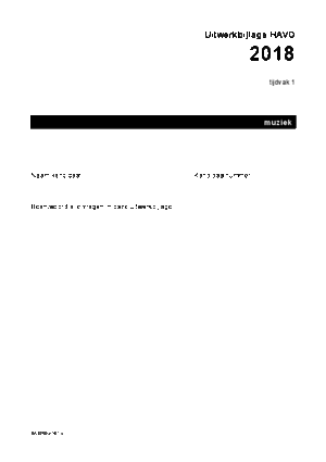 Antwoorden examen HAVO muziek 2018, tijdvak 1