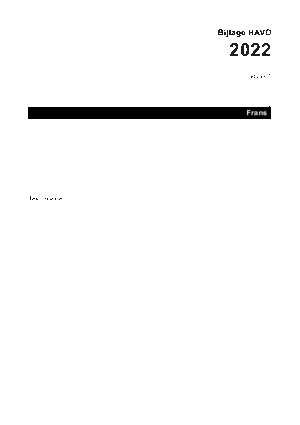 Antwoorden examen HAVO Frans 2022, tijdvak 1