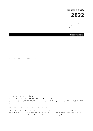 Antwoorden examen VWO Nederlands 2022, tijdvak 1