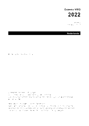 Antwoorden examen VWO Nederlands 2022, tijdvak 2