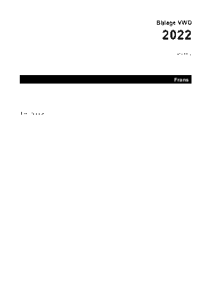 Antwoorden examen VWO Frans 2022, tijdvak 2