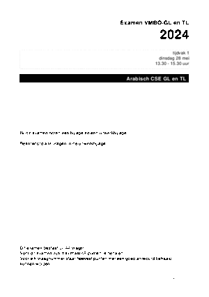 Antwoorden examen VMBO GLTL Arabisch 2024, tijdvak 1