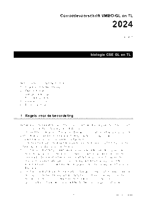 Antwoorden examen VMBO GLTL biologie 2024, tijdvak 1