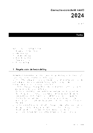 Antwoorden examen HAVO Turks 2024, tijdvak 1